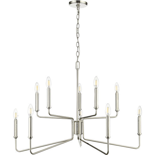 Raven 10 Light 36.1 inch Polished Nickel Chandelier Ceiling Light